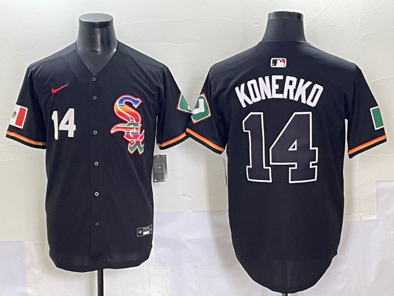 Men 2025 Chicago White Sox 14 Konerko Black Game Nike MLB Jersey style 45